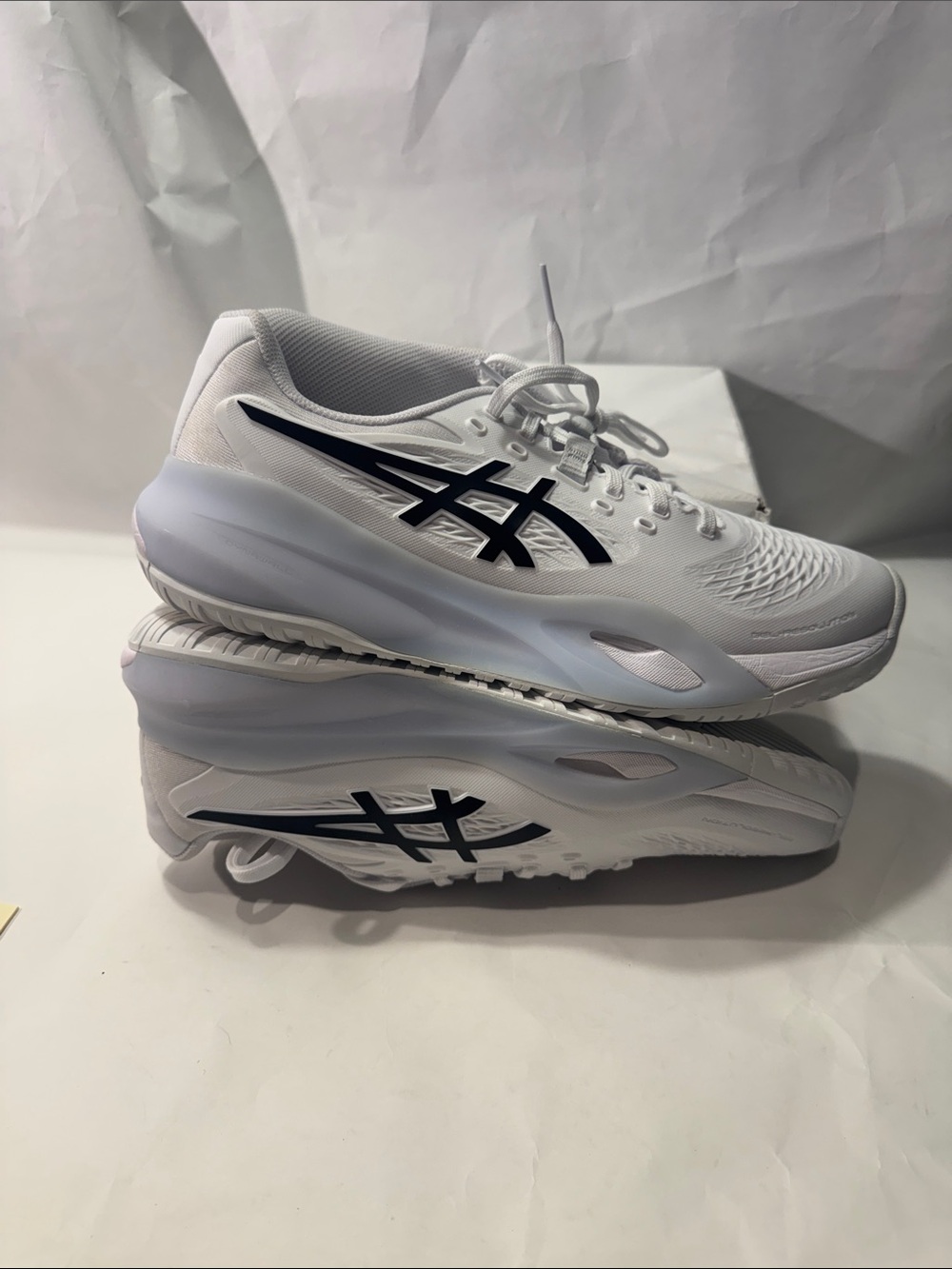 ASICS GEL-Resolution X Men’s 8 Tennis Shoes White Black NEW $165